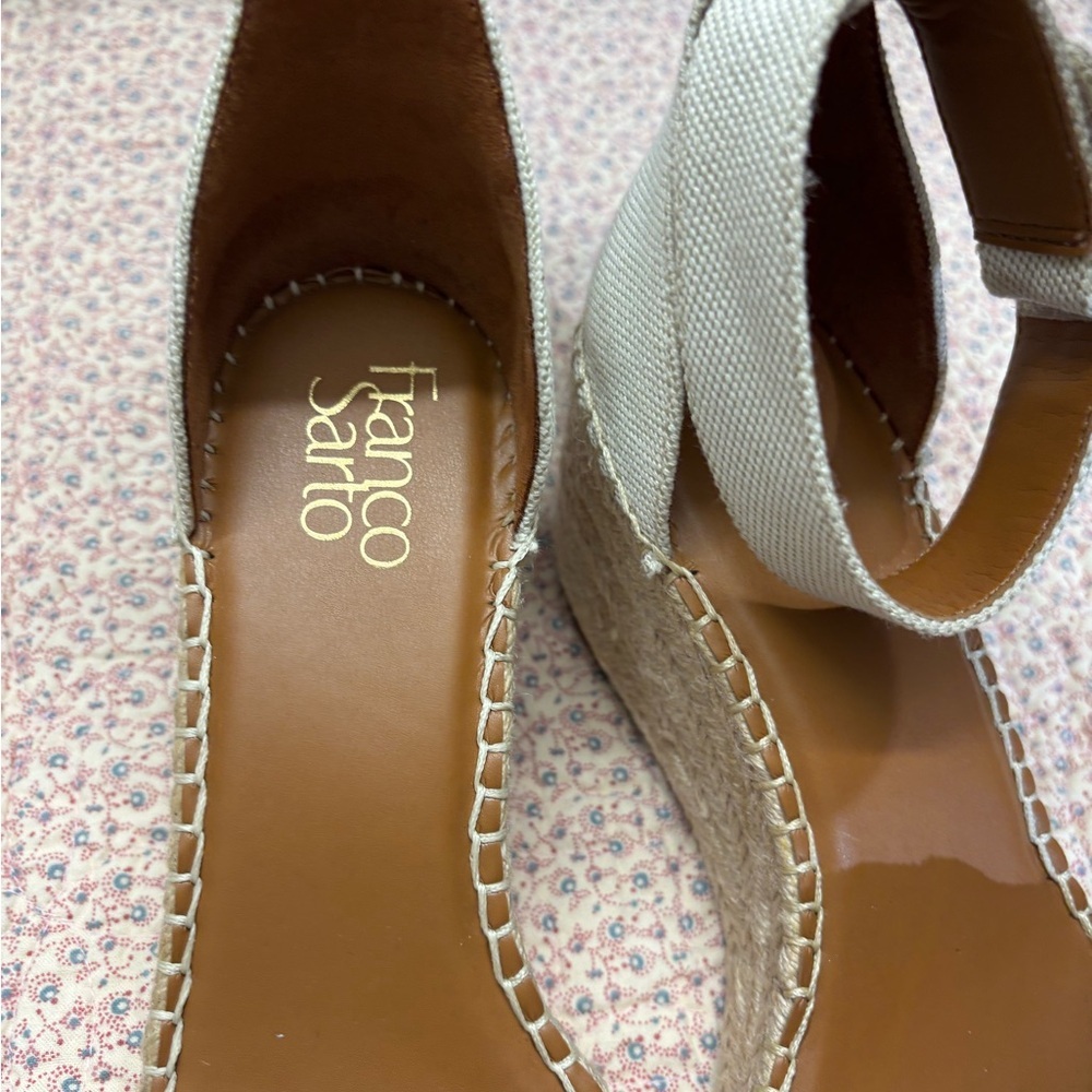 Franco Sarto Cream Wedge Sandals - Picture 2 of 7
